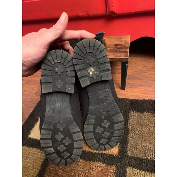 Just Fab Fur Trimmed Size 10 Boots Booties Black Quilted Look Worn One Time EUC - Picture 6 of 6